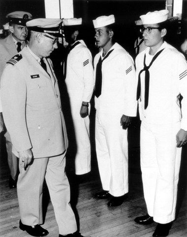 Coast Guard uniform inspection.